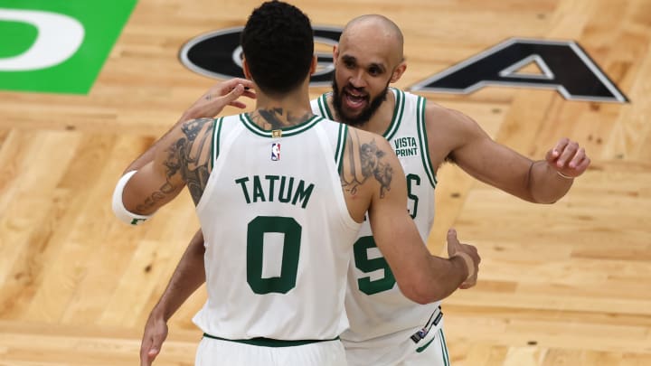 Jayson Tatum and Derrick White have every reason to be happy with their paydays from the Boston Celtics