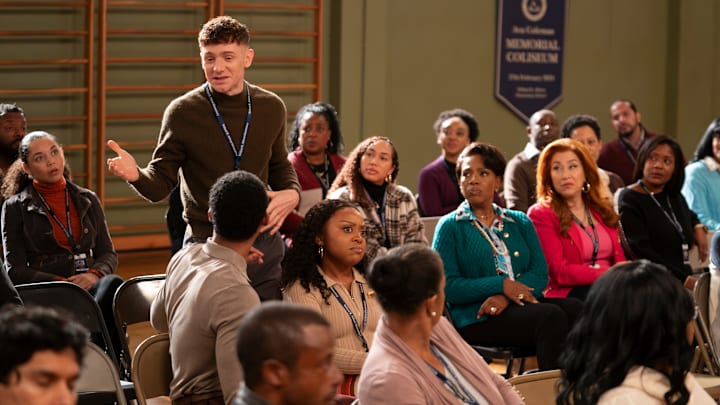 ABBOTT ELEMENTARY - ABC. CHRIS PERFETTI, QUINTA BRUNSON, SHERYL LEE RALPH, LISA ANN WALTER