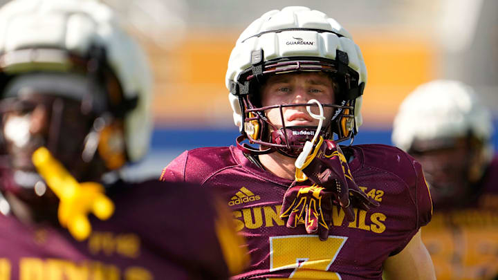 Aug 8, 2023; Tempe, Arizona, USA; Arizona State wide receiver Jake Smith (3) during football practices.