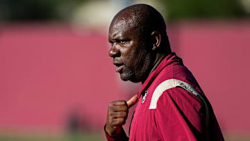 FSU Running Backs Coach David Johnson directs drills during practice Thursday, Sept. 1, 2022 in Tallahassee, Fla.

David Johnson 10