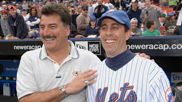 Jerry Seinfeld Throws The First Pitch at The Mets/Yankees Subway Series Game to Promote the
