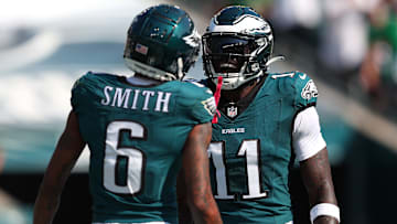 DeVonta Smith (L), A.J. Brown (R) - Philadelphia Eagles