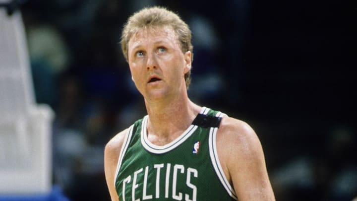 Jan 17, 1990; Orlando, FL, USA; FILE PHOTO; Boston Celtics forward Larry Bird (33) in action against the Orlando Magic at the Orlando Arena. Mandatory Credit: Imagn Images Jan 17, 1990; Orlando, FL, USA; FILE PHOTO; Boston Celtics forward Larry Bird (33) in action against the Orlando Magic at the Orlando Arena. Mandatory Credit: Imagn Images