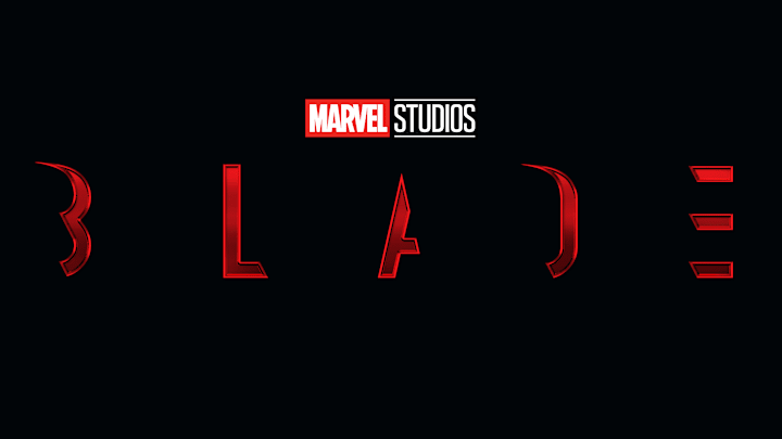 The official logo for Marvel Studios' Blade, starring Mahershala Ali.