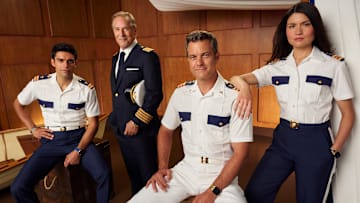 DOCTOR ODYSSEY - ABC's “Doctor Odyssey” stars Sean Teale as Tristan, Don Johnson as Captain Massey, Joshua Jackson as Dr. Max Bankman, and Phillipa Soo as Avery