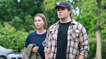 Jessica Biel and Maxwell Acee Donovan in The Better Sister on Prime Video