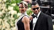 Ciara and Russell Wilson arriving at the Met Gala 2025 in New York City.
