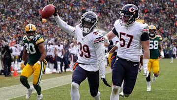 Chicago Bears cornerback Josh Blackwell (39) returns a punt for a touchdown against Green Bay Packers on Sunday, January 5, 2024 at Lambeau Field in Green Bay, Wis. 
Wm. Glasheen USA TODAY NETWORK-Wisconsin