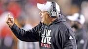 Jacksonville State Head Coach Rich Rodriguez motions to players during college football action at Burgess-Snow Field Jacksonville State Stadium in Jacksonville, Alabama October 17, 2021. (Dave Hyatt: Hyatt Media LLC)