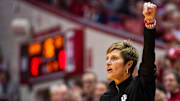 Indiana Head Coach Teri Moren instucts her team during the Indiana versus UCLA women's game at Simon Skjodt Assembly Hall on Saturday, Jan. 4, 2025.