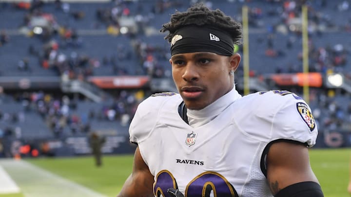 Baltimore Ravens safety Ar'Darius Washington leaves the field after the game against the Chicago Bears. Baltimore Ravens safety Ar'Darius Washington leaves the field after the game against the Chicago Bears.