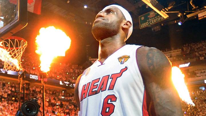 Miami Heat forward LeBron James in the 2013 NBA Finals. Miami Heat forward LeBron James in the 2013 NBA Finals.