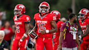 North Shore quarterback Kaleb Bailey following his touchdown run.