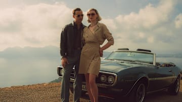 Joan - Episode Two  Frank Dillane as Boisie and Sophie Turner as Joan -- Photo: ITV -- © 2024 Snowed-In Productions. All Rights Reserved.