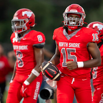 North Shore quarterback Kaleb Bailey following his touchdown run.