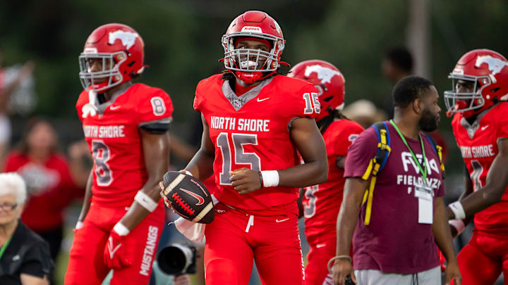 North Shore quarterback Kaleb Bailey following his touchdown run.