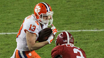 At 12:23 am on January 10, 2017, Clemson wide receiver Hunter Renfrow (13) catches the winning touchdown during the fourth quarter of the National Championship game on Monday at Raymond James Stadium in Tampa, Florida. Student applications increased in the next year. 

2017 Clemson Growth Football National Champions