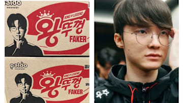 Pictured: Faker on Korean instant ramen boxes.