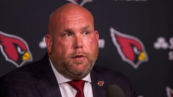 Cardinals General Manager Steve Keim answer questions during a news conference after selecting quarterback Kyler Murray with the first pick of the NFL draft.

Nfl Draft