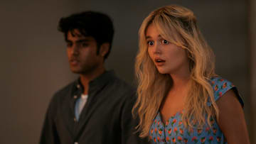 Emily Alyn Lind as Cadence Sinclair Eastman and Shubham Maheshwari as Gat Patil in We Were Liars season 1