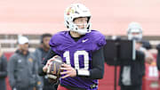 Iowa state Cyclons' quarterback JJ Kohl (10) looks for a run with the ball during the university's Spring Football game at Jack Trice Stadium Saturday, April 22, 2023, in Ames, Iowa

Ncaa Football Iowa State Spring Football