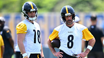 Pittsburgh Steelers QB Will Howard, Aaron Rodgers