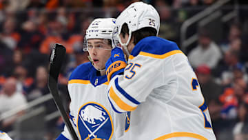 Buffalo Sabres forward Jack Quinn and defenseman Owen Power
