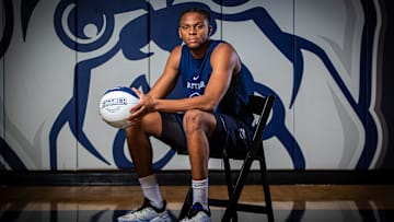 Butler University basketball player Augusto Cassia at Media Day on Wednesday, Oct. 17, 2023, in the Butler University practice gym in Indianapolis.