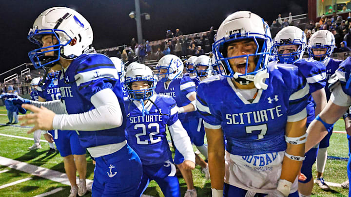 The Scituate footbal team beat Tewksbury Memorial, 42-41, in the MIAA Division IV championship game over the weekend. The Scituate footbal team beat Tewksbury Memorial, 42-41, in the MIAA Division IV championship game over the weekend.