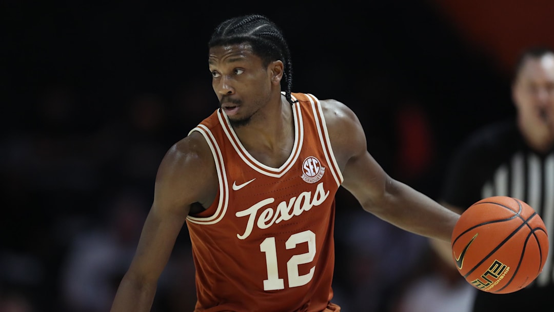 Texas Longhorns guard Tramon Mark moves the ball against the Tennessee Volunteers during the second half at Thompson-Boling Arena at Food City Center.
