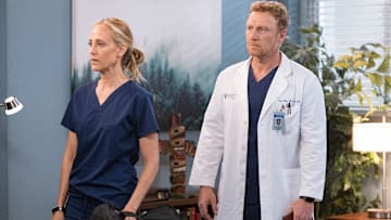 GREYÕS ANATOMY - ÒOut for BloodÓ Ð Due to a blood shortage, Grey Sloan Memorial is setting up a voluntary donation center. Meanwhile, Nick asks Meredith for help with his patient and Winston is hung up on his relationship with his brother, in the first hour of the season finale of ÒGreyÕs Anatomy,Ó THURSDAY, MAY 26 (8:00-9:00 p.m. EDT), on ABC. (ABC/Liliane Lathan)
KIM RAVER, KEVIN MCKIDD