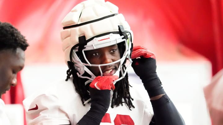 Arizona Cardinals defensive end Darius Robinson (56) during practice at Dignity Health Arizona Cardinals Training Center in Tempe, Ariz., on Wednesday, Aug. 21, 2024.