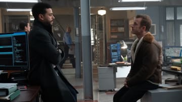 ALERT: MISSING PERSONS UNIT: L-R: Ryan Broussard and Scott Caan in the “Benjamin Franklin” episode of ALERT: MISSING PERSONS UNIT airing Tuesday, March 12 (9:00-10:00 PM ET/PT) on FOX. ©2024 Fox Media LLC. CR: Katie Yu/FOX