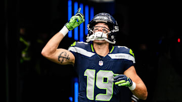 Jake Bobo of the Seattle Seahawks