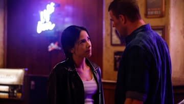 NCIS: Origins – Pictured (L-R): Mariel Molino as Cecilia “Lala” Dominguez and Austin Stowell as Leroy Jethro Gibbs