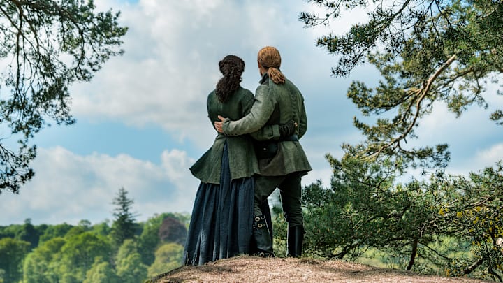 Claire (Caitriona Balfe) and Jamie Fraser (Sam Heughan) in Outlander season 7