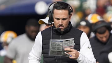 Nov 17, 2024; Chicago, Illinois, USA; Green Bay Packers head coach Matt LaFleur on the sidelines against the Chicago Bears during the first half at Soldier Field.