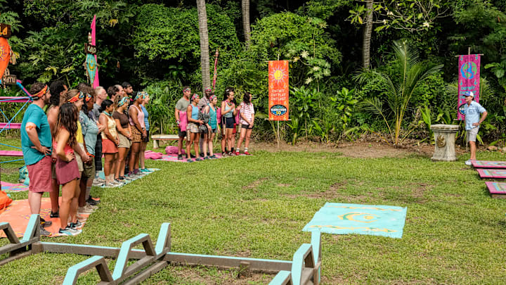 “Therapy Carousel” – Castaways are forced to go back to the drawing board and reassess their alliances. One castaway’s attempt to publicly set the record straight, sends shockwaves through the rest of camp. The reward challenge is a smash hit as tribes must shatter all other’s hopes of coming in first. Then, differences in work ethic cause strain among tribemates on SURVIVOR 50. Photo: Robert Voets/CBS ©2025 CBS Broadcasting, Inc. All Rights Reserved.