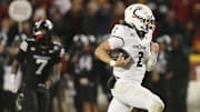 Cincinnati Bearcats' quarterback Brendan Sorsby (2) runs for a touchdown against Iowa State during the fourth quarter in the week-12 NCAA football at Jack Trice Stadium on Saturday, Nov. 16, 2024, in Ames, Iowa.