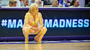 Kim Mulkey during the second round of the 2024 NCAA Tournament in Baton Rouge.