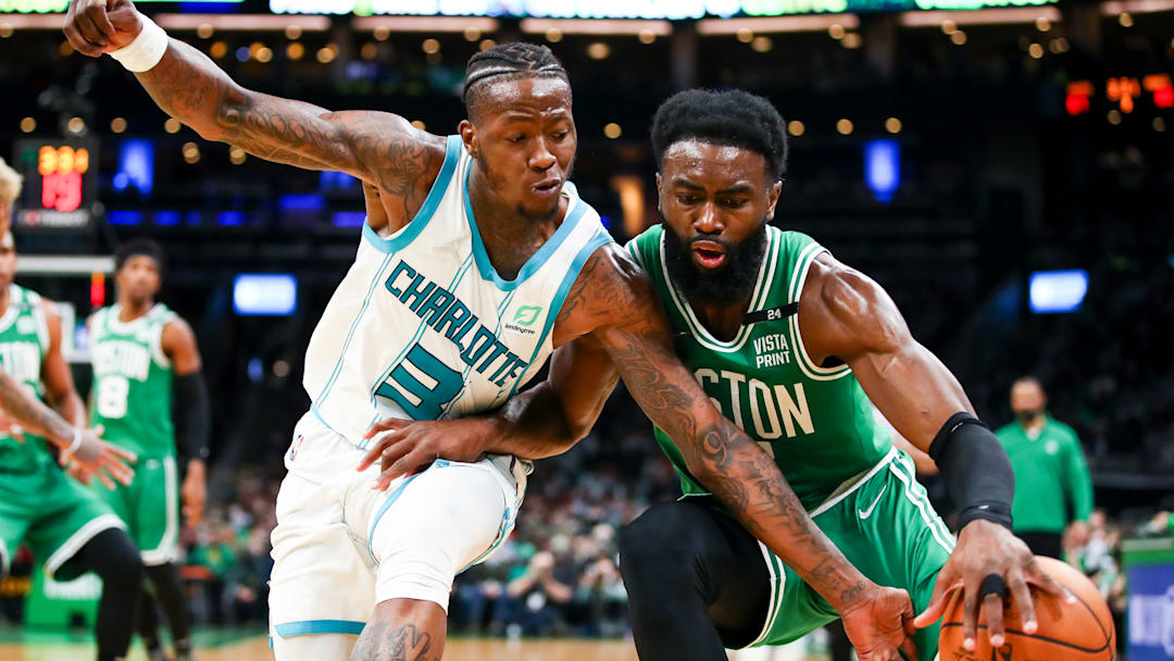 Boston Celtics, Jaylen Brown, Chauncey Billups, Terry Rozier, Anfernee Simons, Portland Trail Blazers Boston Celtics, Jaylen Brown, Chauncey Billups, Terry Rozier, Anfernee Simons, Portland Trail Blazers