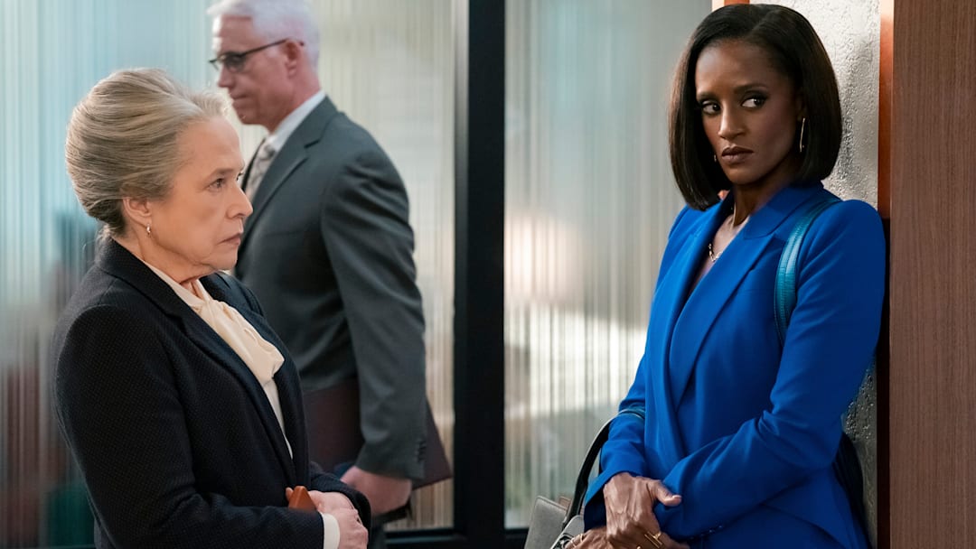 “Day One” -- CBS Original Series MATLOCK, scheduled to air on Thursday, April 16 (9:00-10:00 PM, ET/PT). Pictured (L-R): Kathy Bates as “Madeline Matlock” and Skye P. Marshall as “Olympia Lawrence"