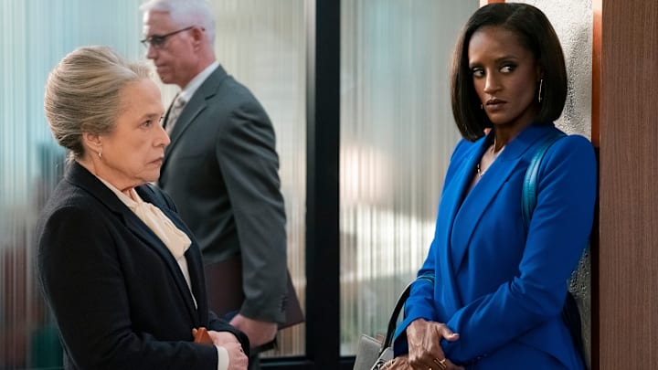 “Day One” -- CBS Original Series MATLOCK, scheduled to air on Thursday, April 16 (9:00-10:00 PM, ET/PT). Pictured (L-R): Kathy Bates as “Madeline Matlock” and Skye P. Marshall as “Olympia Lawrence"