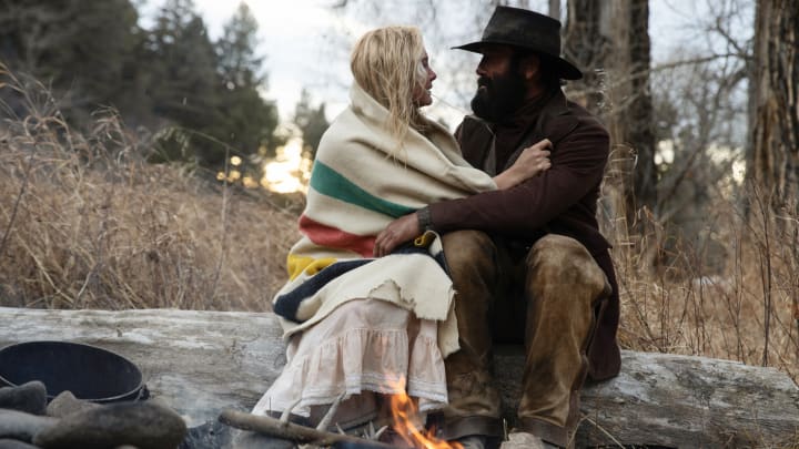 Pictured: Isabel May as Elsa and Tim McGraw as James of the Paramount+ original series 1883. Photo