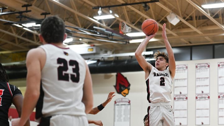 Portland's Kayden Dickerson shoots against Sexton, Friday, Jan. 17, 2025, at Portland. Sexton won 54-47.