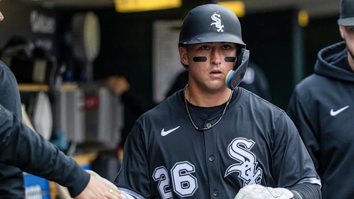 Chicago White Sox catcher Korey Lee (26) against the Detroit Tigers inning at Comerica Park. Chicago White Sox catcher Korey Lee (26) against the Detroit Tigers inning at Comerica Park.