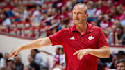 Head Coach Darian DeVries during the Cream and Crimson scrimmage at Simon Skjodt Assembly Hall on Friday, Oct. 3, 2025.