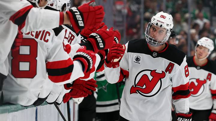 Jack Hughes scores versus the Dallas Stars