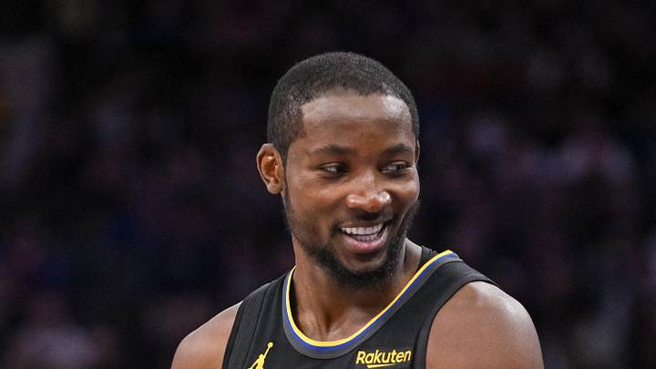 Golden State Warriors forward Jonathan Kuminga (1) reacts after being called for a foul against the Sacramento Kings during the fourth quarter at Golden 1 Center on Nov 5, 2025.