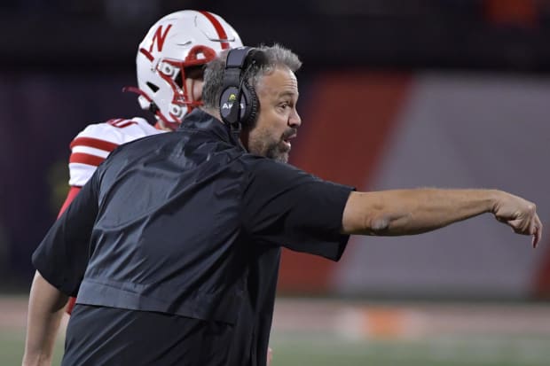 Nebraska Cornhuskers head coach Matt Rhule on the sidelines